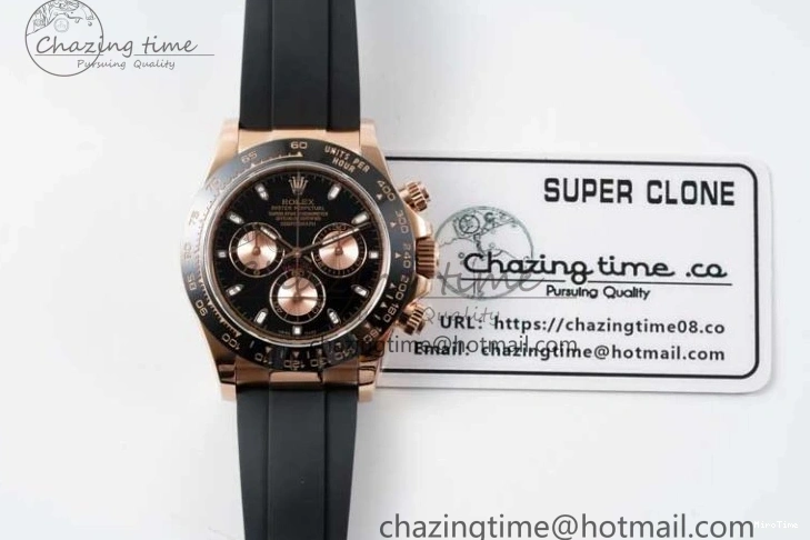 MiroTime 0506 Stretchable Daytona 116515 QF 1:1 Best Edition Black RG Dial on Oysterflex Rubber Strap SA 2273